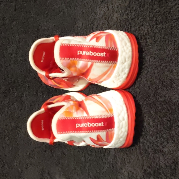 adidas Pure Boost X “Power Red” Floral Workout Running Shoes - Picture 7 of 11